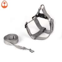 Dog Harness and Leash kit - Adjustable Plaid Step in Puppy Basic Harness for Small Medium Dogs