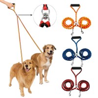 Parade Dogs WalkingTraining Braided Tangle Free Dual Leash Double Dog Leash