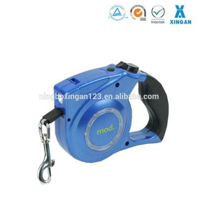 XA-2035 high quality dog leash with flash LED light,paper box package retractable dog leash